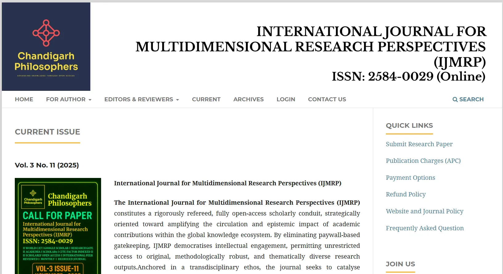 Chandigarh Philosophers website screenshot