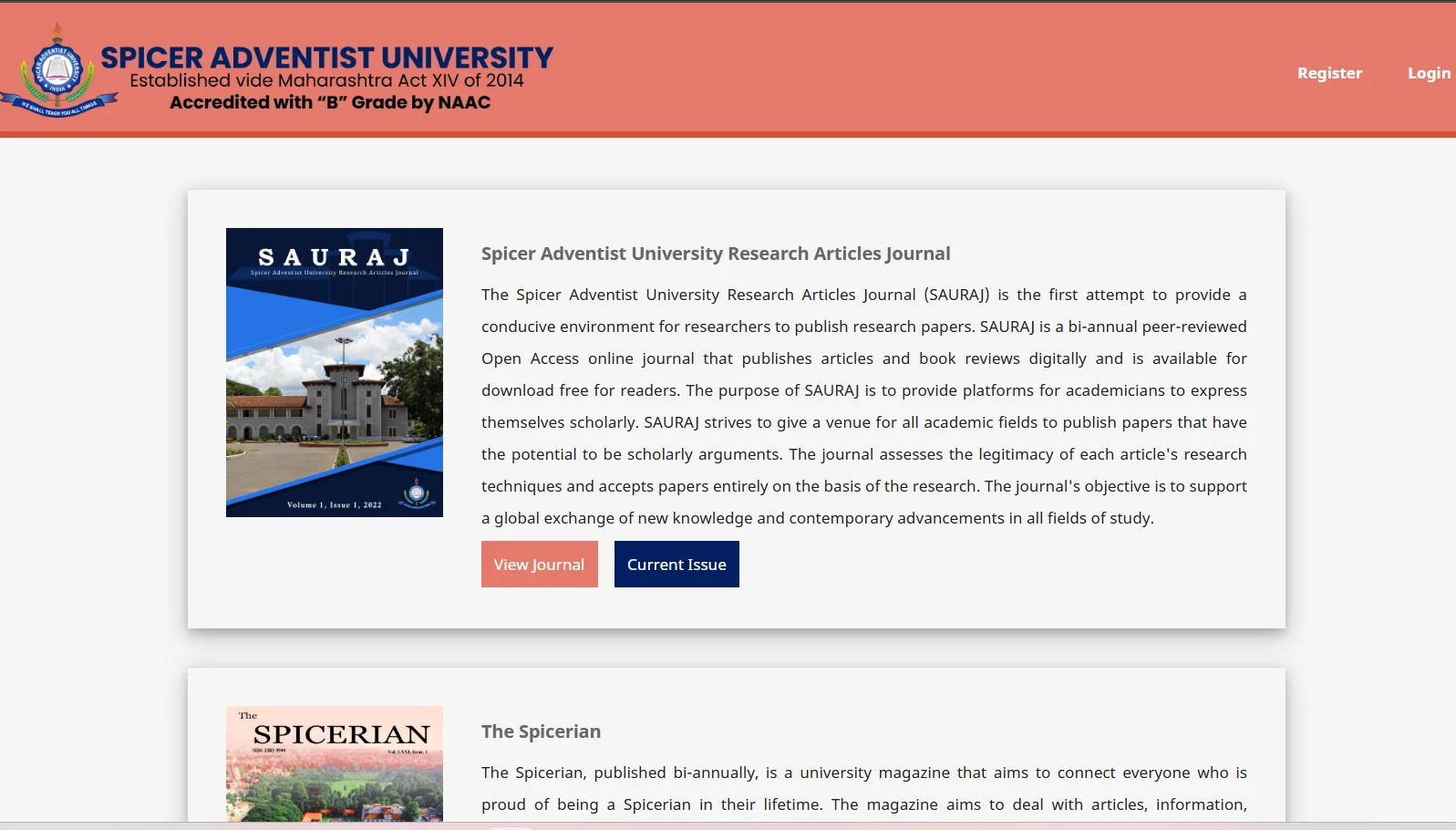 SAURAJ journal website screenshot