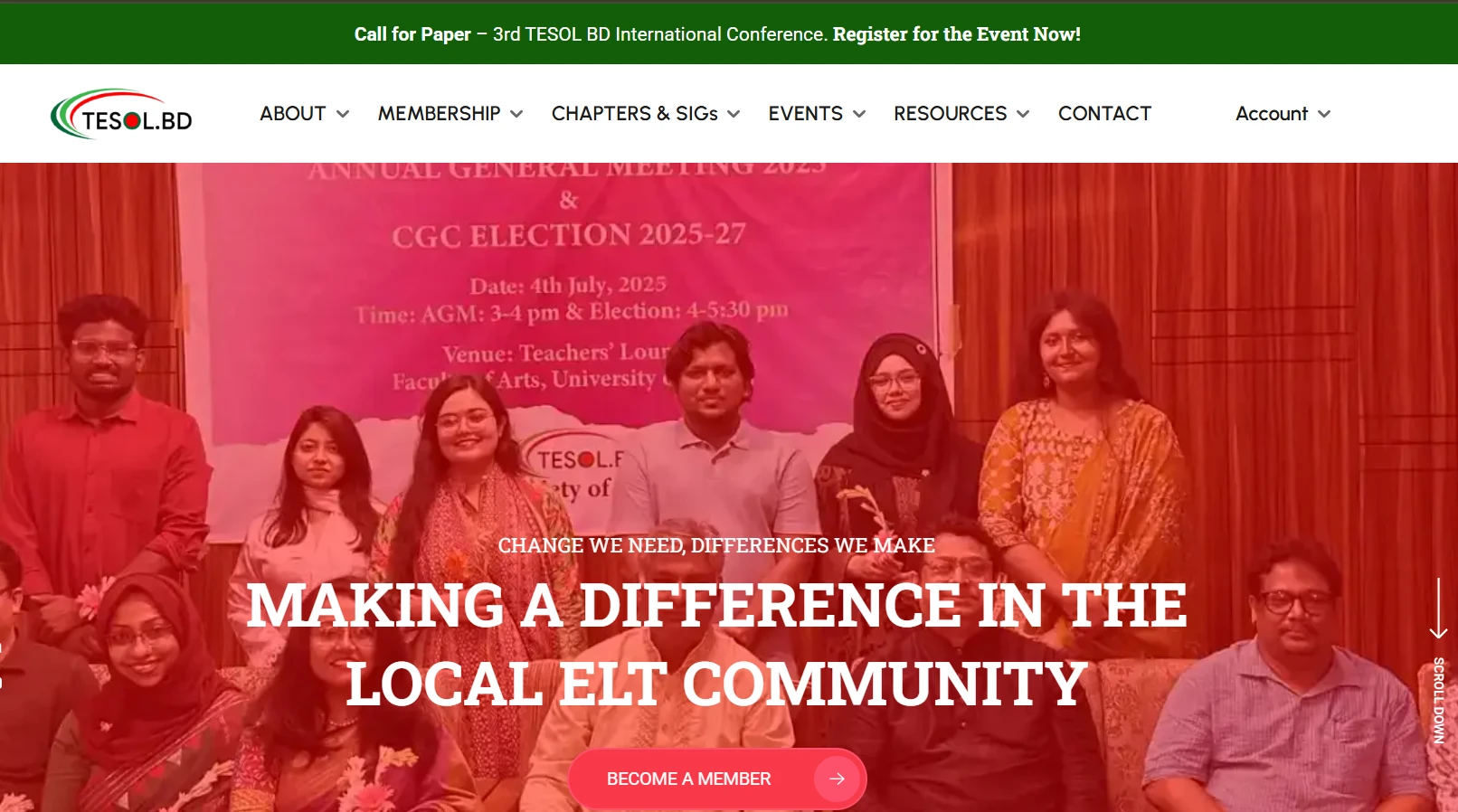 TESOL Bangladesh website screenshot